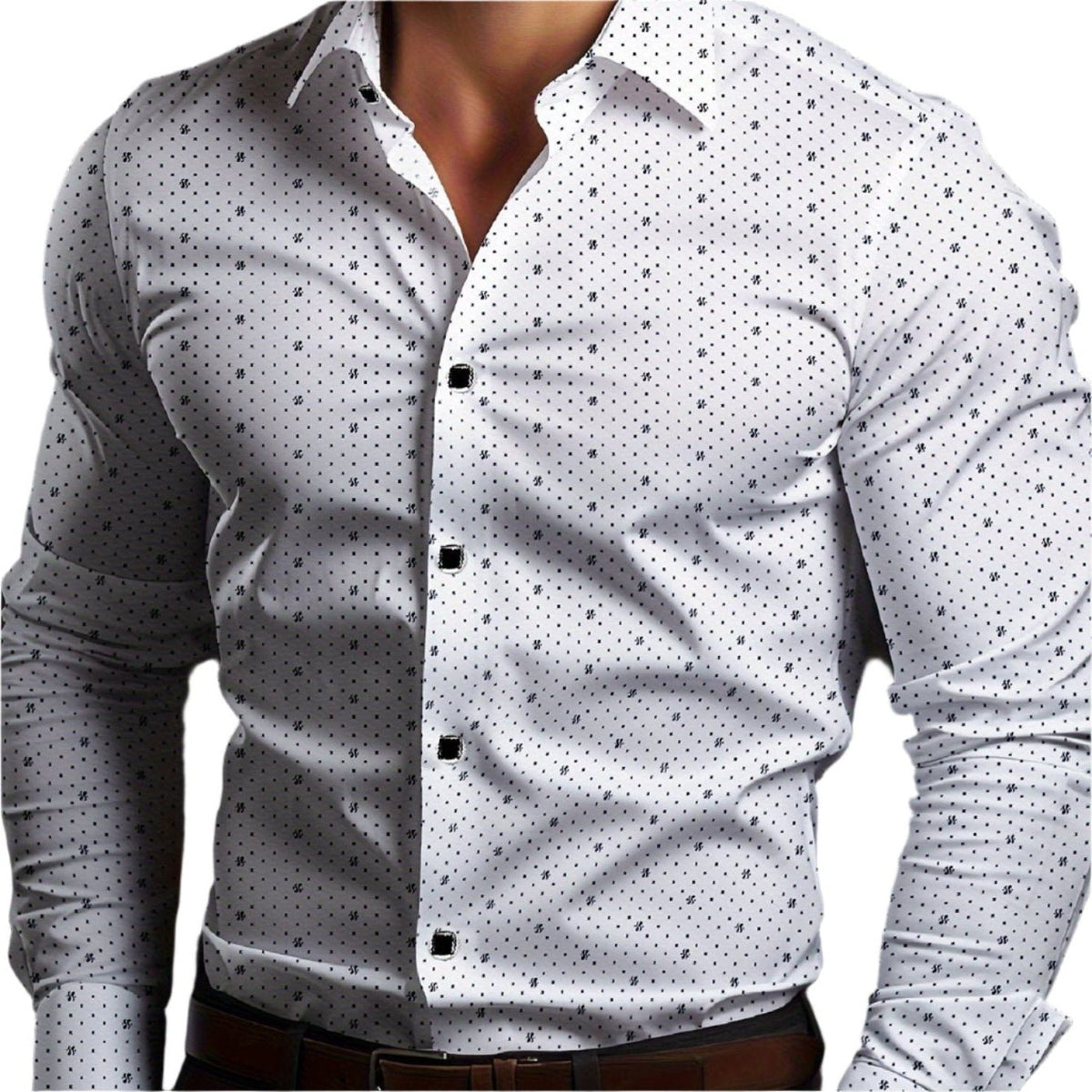 Thaddeus | Men's Slim Fit Button-Down Shirt with Long Sleeves