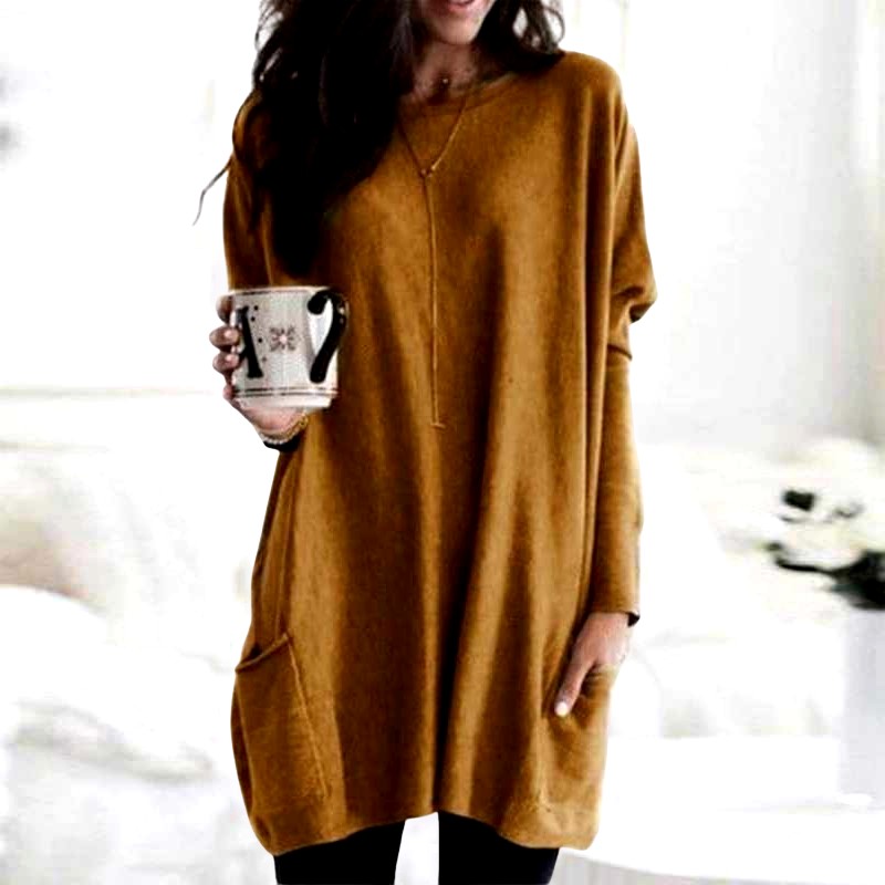 Thelma - Women's Round Neck Oversized Long Sleeve Sweater