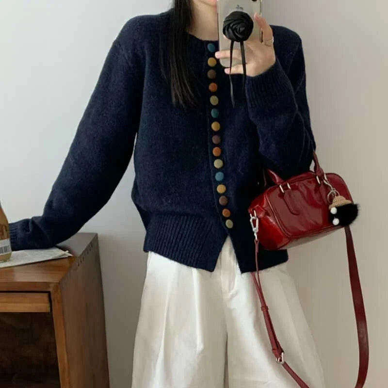 Nessa | Button-Front Cream Cardigan