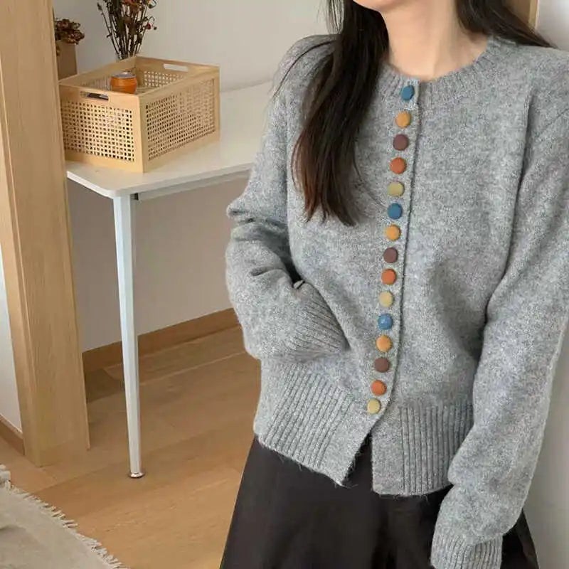 Nessa | Button-Front Cream Cardigan