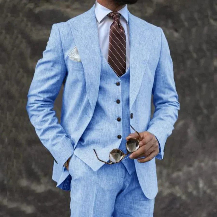 Three-Piece Double-Breasted Blazer Set for Men
