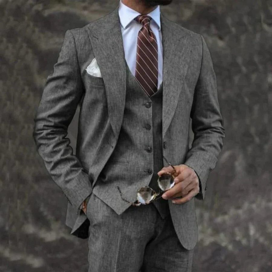 Three-Piece Double-Breasted Blazer Set for Men