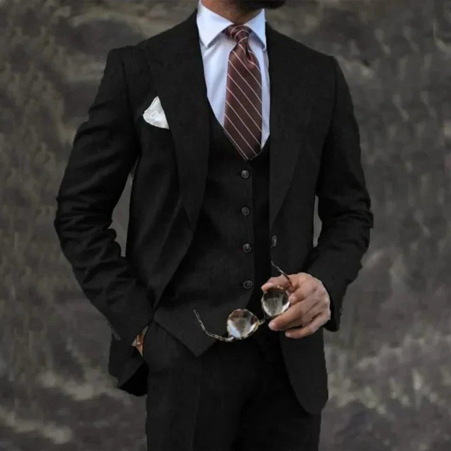 Three-Piece Double-Breasted Blazer Set for Men