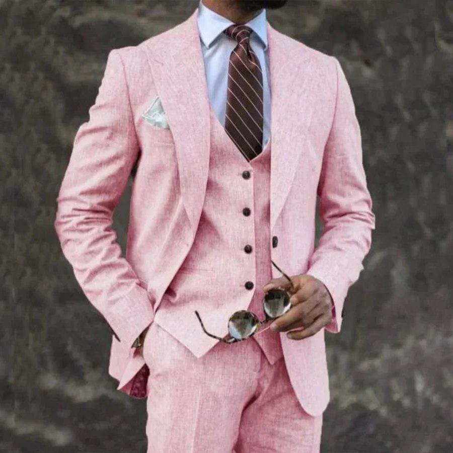 Three-Piece Double-Breasted Blazer Set for Men
