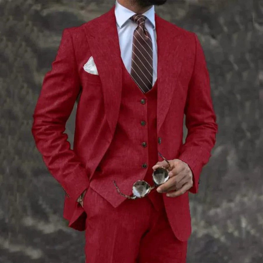 Three-Piece Double-Breasted Blazer Set for Men