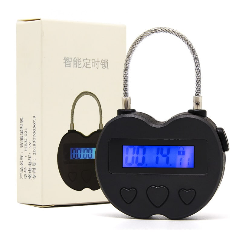 Timer Lock Padlock with Flexible Steel Cable and Digital Countdown Display Safe With Time Delay