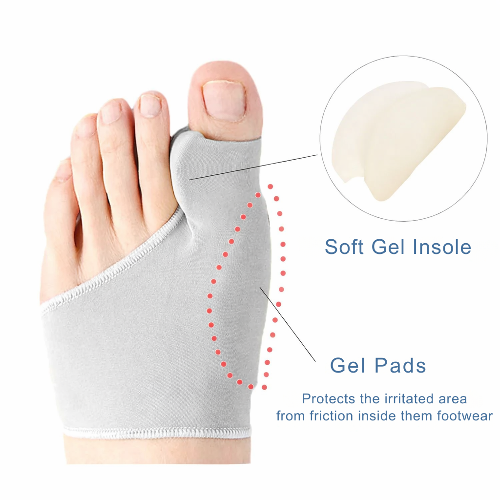 Toe Spacers with Gel Cushioning and Elastic Corrector Sleeve