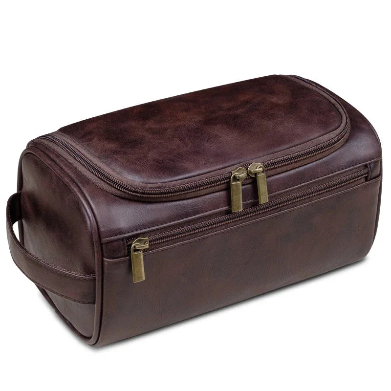 Toiletry Bag | Premium Leather Water-Repellent & Organizer Pockets | 25 x 13 x 13 cm