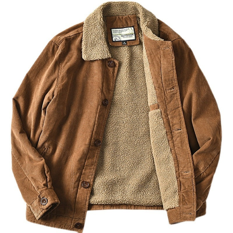Maxwell | Men's Sherpa Lined Corduroy Jacket Short Winter Coat