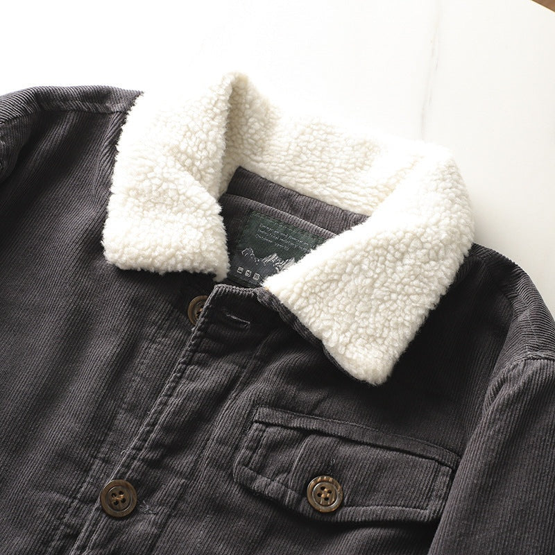 Maxwell | Men's Sherpa Lined Corduroy Jacket Short Winter Coat
