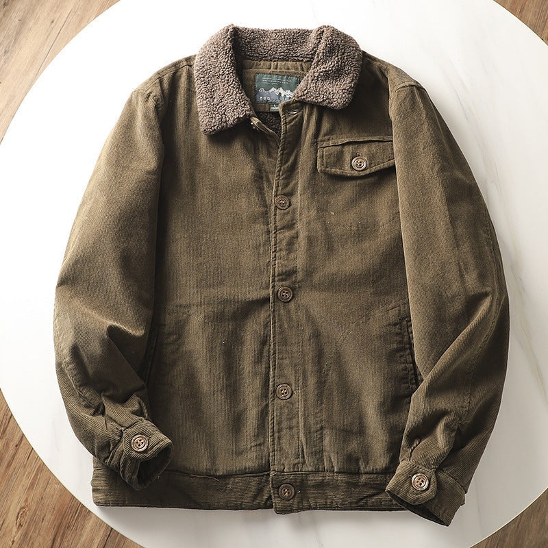 Maxwell | Men's Sherpa Lined Corduroy Jacket Short Winter Coat