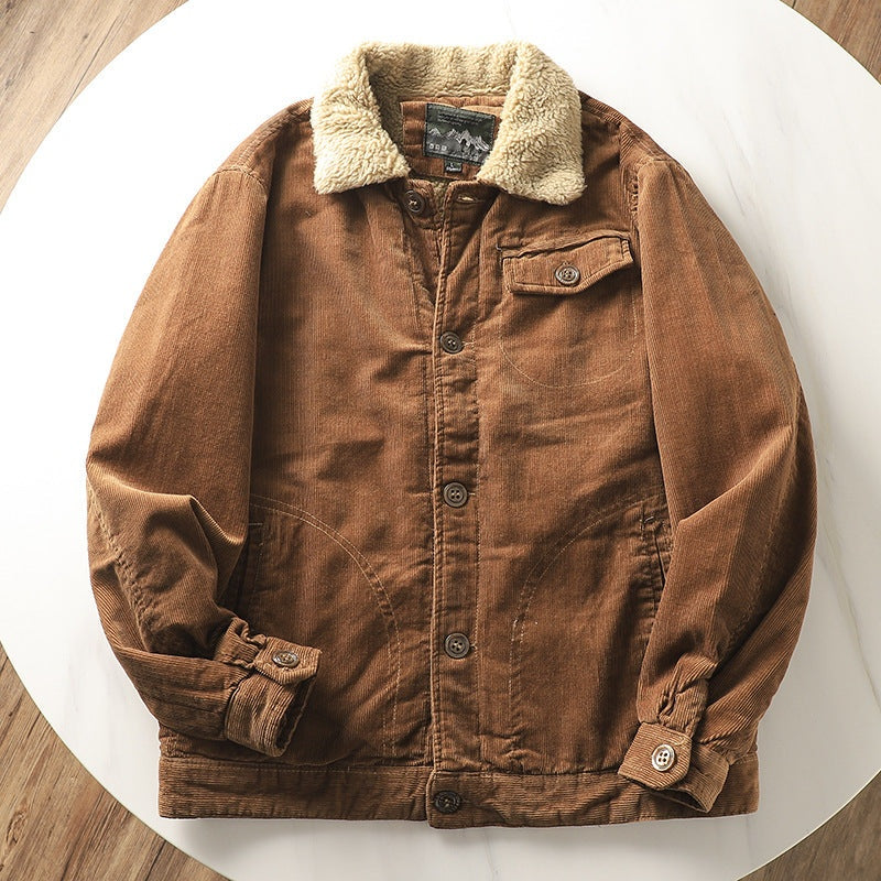 Maxwell | Men's Sherpa Lined Corduroy Jacket Short Winter Coat