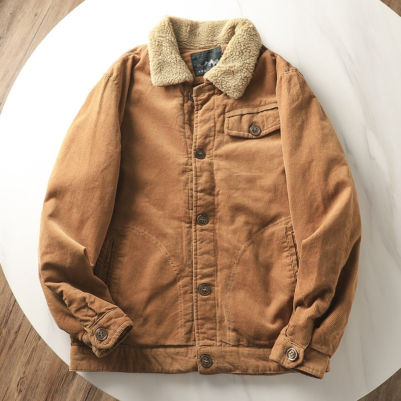 Maxwell | Men's Sherpa Lined Corduroy Jacket Short Winter Coat
