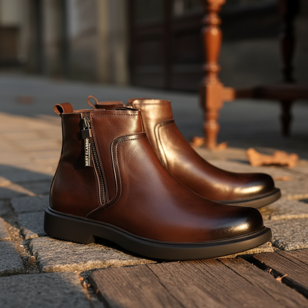 Tommy - Men's Zip-Entry Leather Chelsea Boots