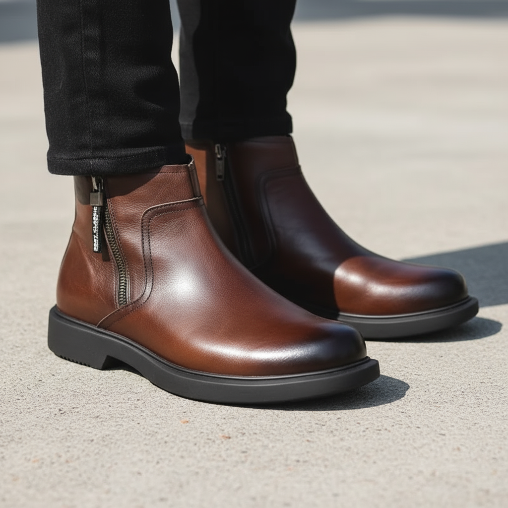 Tommy - Men's Zip-Entry Leather Chelsea Boots