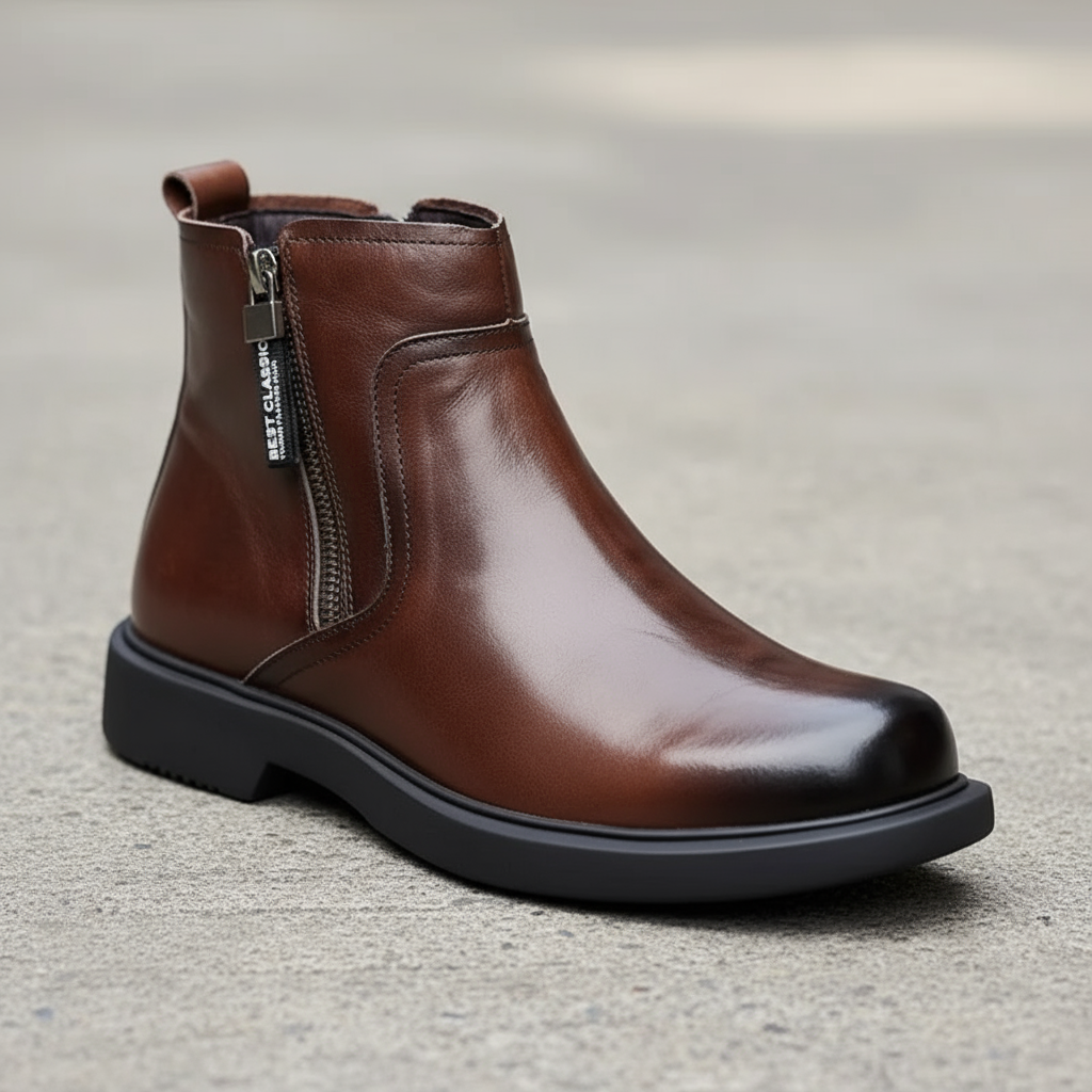 Tommy - Men's Zip-Entry Leather Chelsea Boots