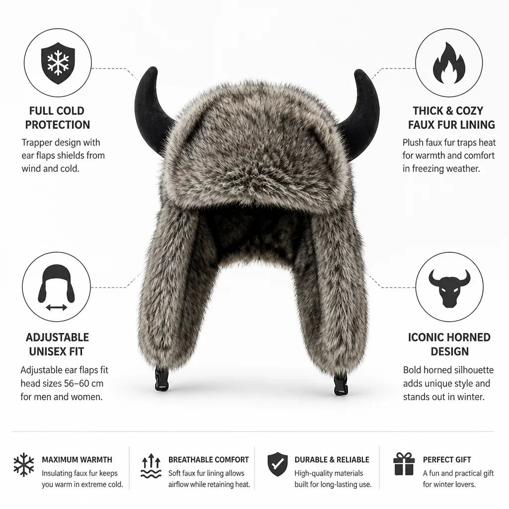 Trapper Hat | Faux Fur-Lined & Adjustable Ear Flaps