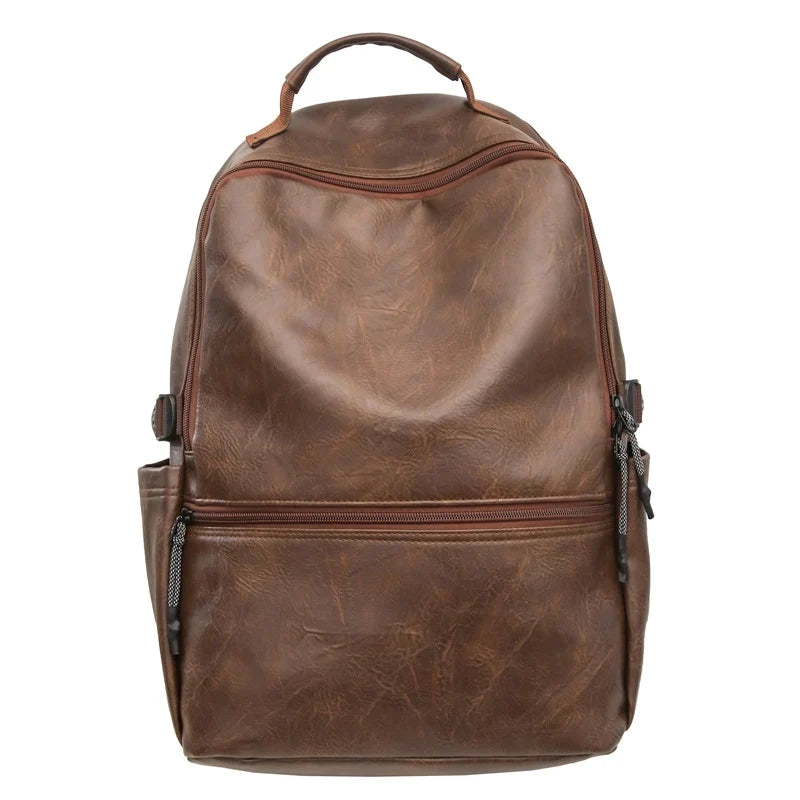 Travel Backpack | Water-Resistant Leather & Multiple Compartments | Fits 15-Inch Laptop