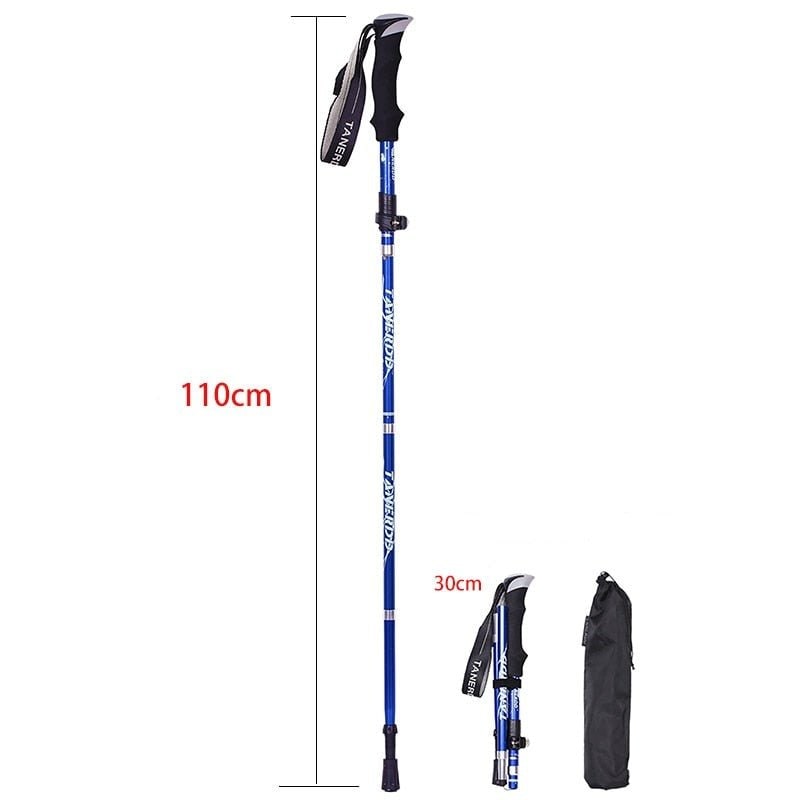 Trekking Poles Collapsible Folding Walking Sticks with Adjustable Height and Foam Grip
