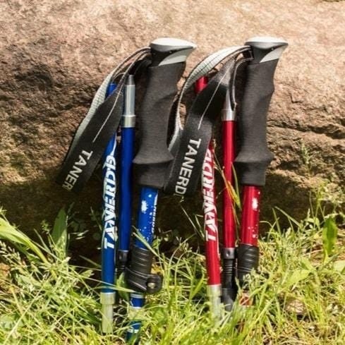 Trekking Poles Collapsible Folding Walking Sticks with Adjustable Height and Foam Grip