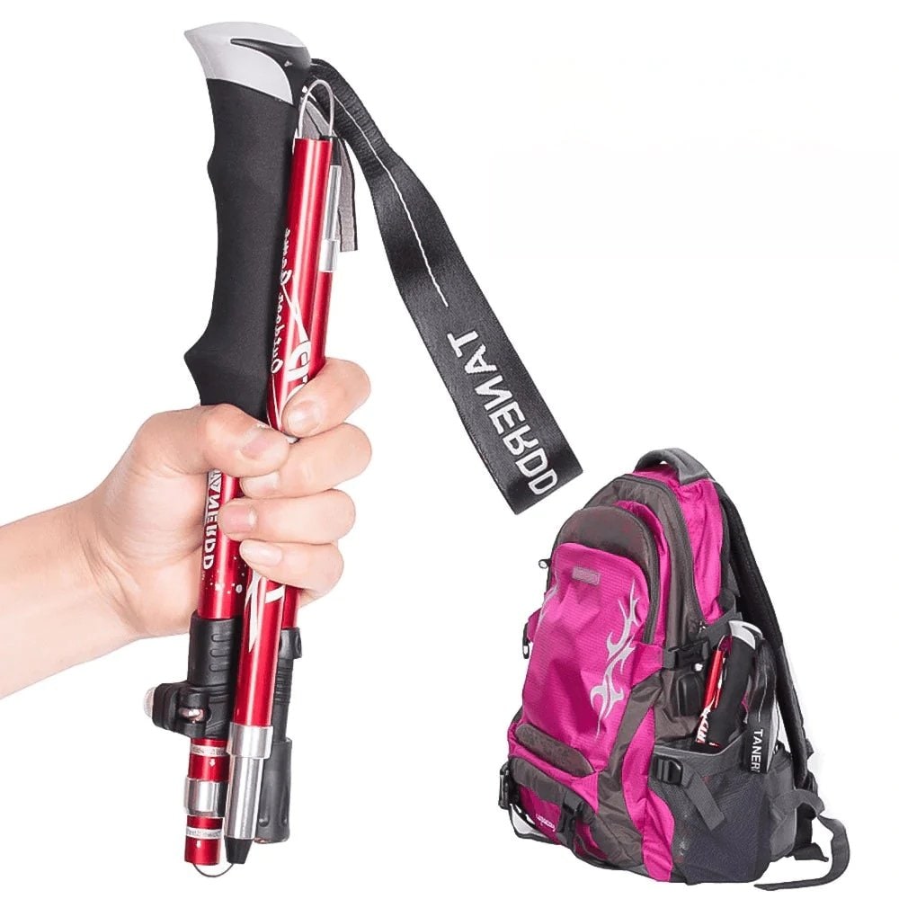 Trekking Poles Collapsible Folding Walking Sticks with Adjustable Height and Foam Grip