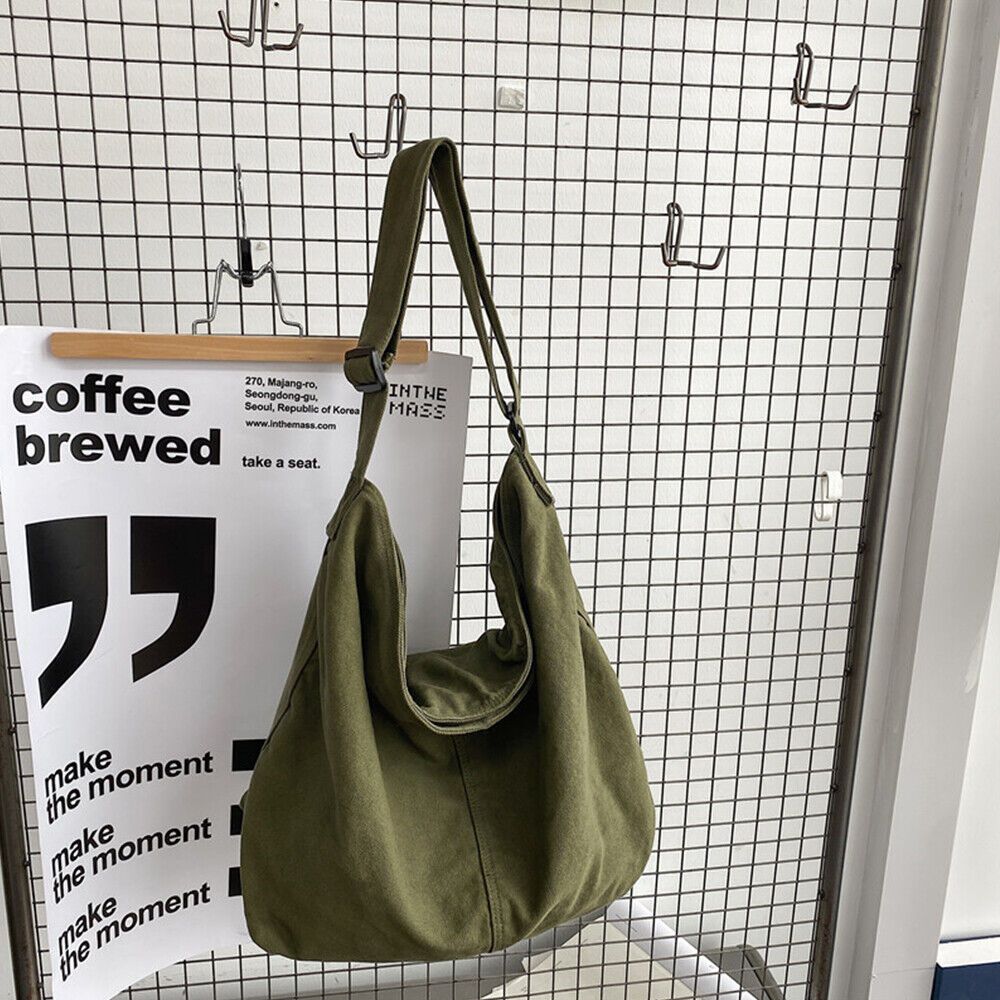 Women's Canvas Shoulder Bag Crossbody Slouch Style