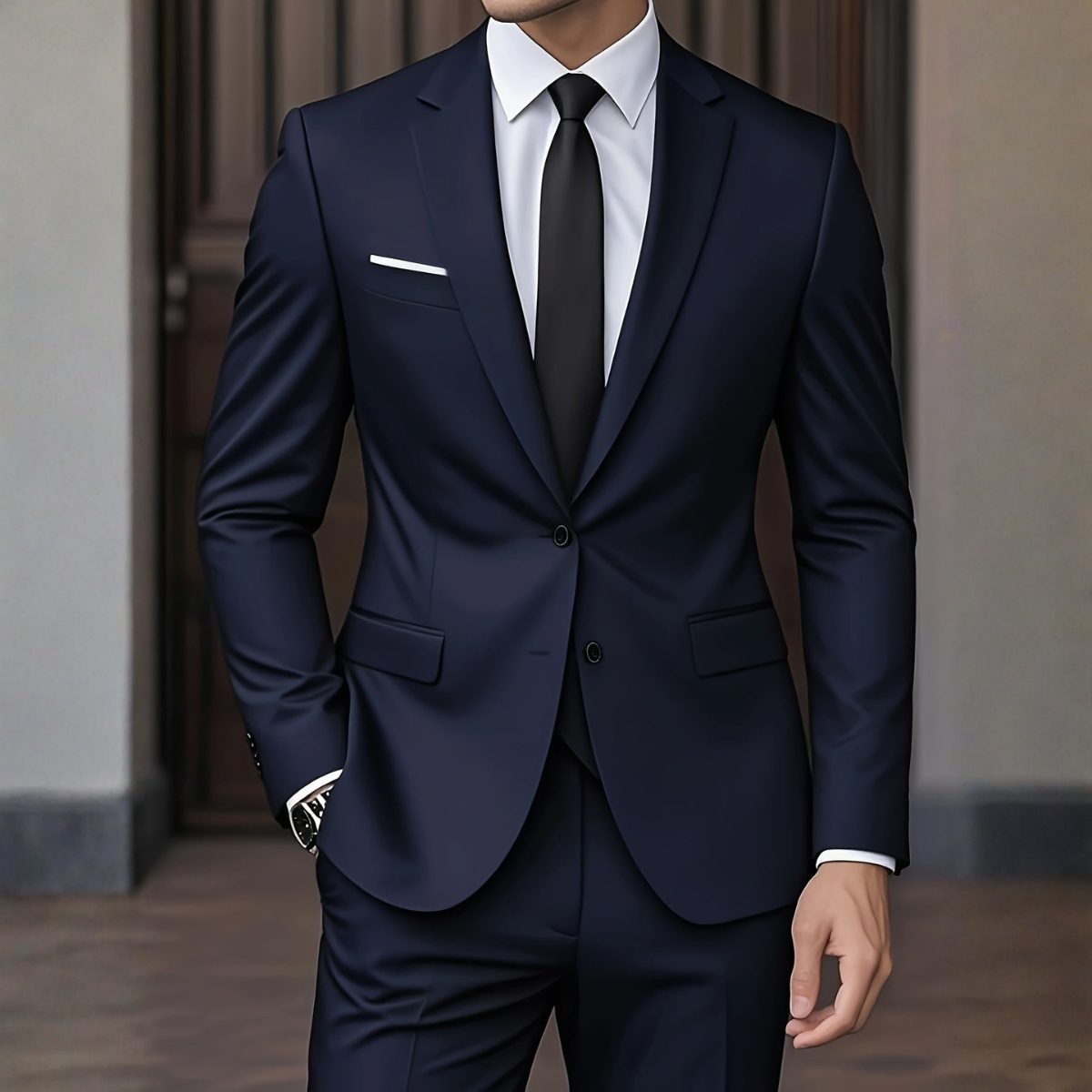 Two-Button Notch Lapel Suit for Men