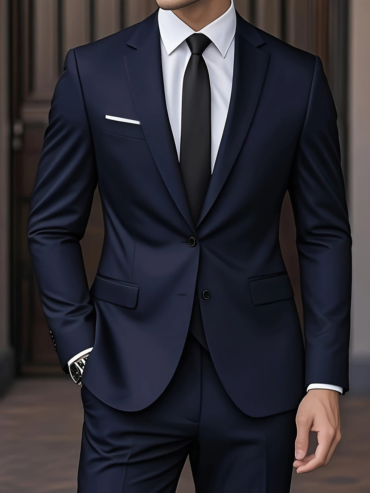 Two-Button Notch Lapel Suit for Men
