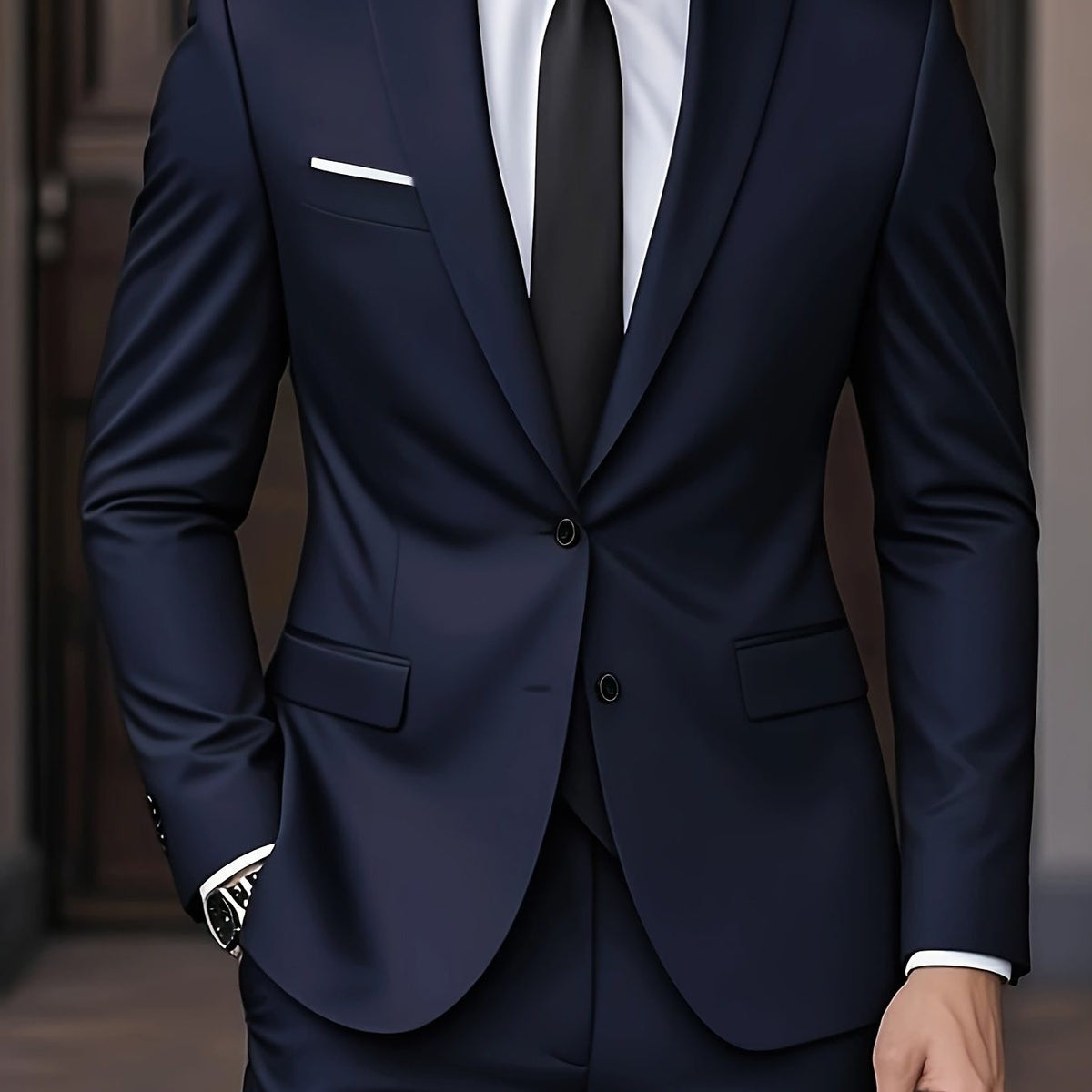 Two-Button Notch Lapel Suit for Men