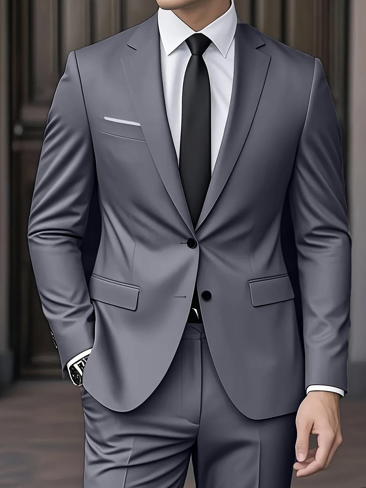 Two-Button Notch Lapel Suit for Men