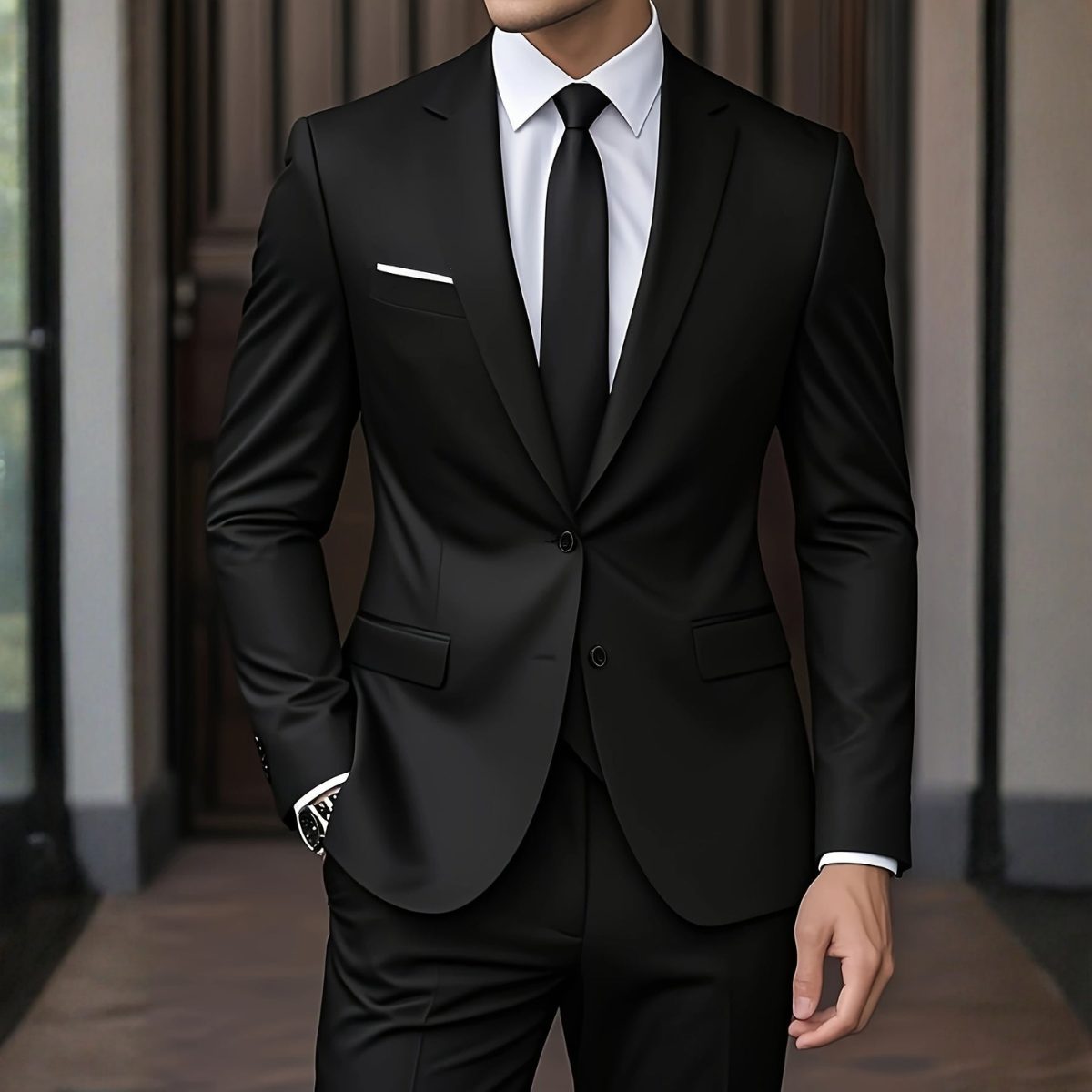 Two-Button Notch Lapel Suit for Men