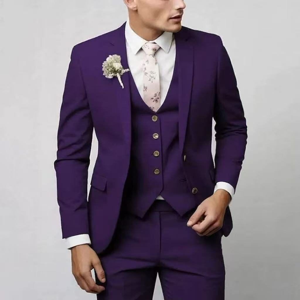 Two-Piece Single-Breasted Blazer Set for Men