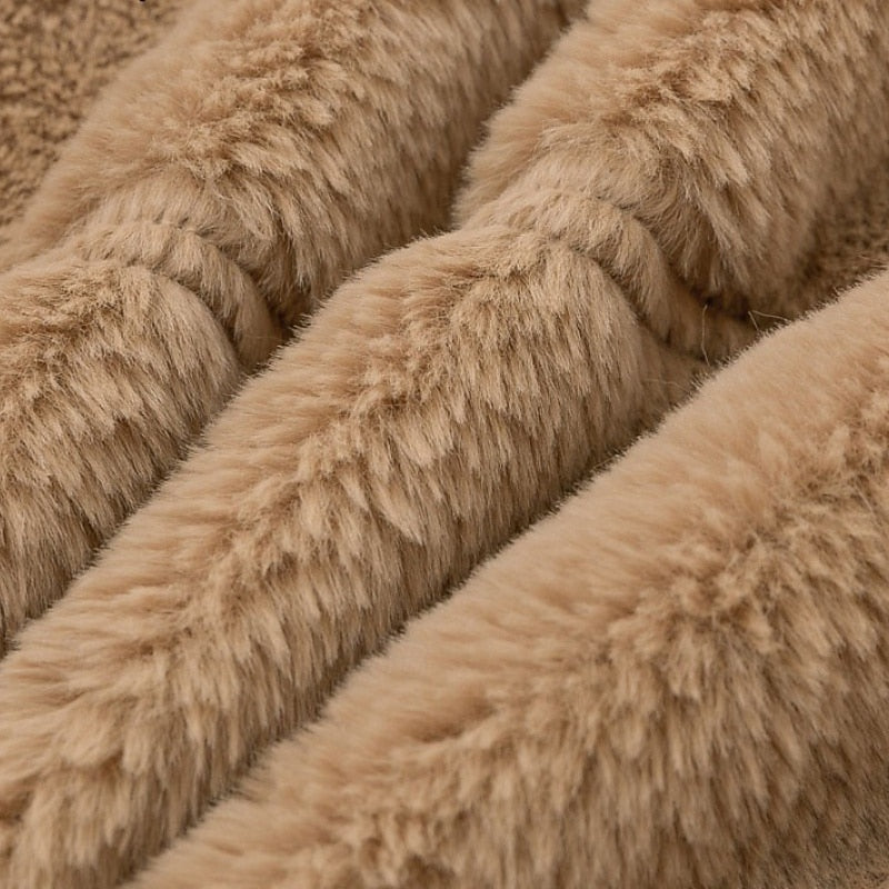 Estelle | Cropped Plush Zip Up Teddy Coat