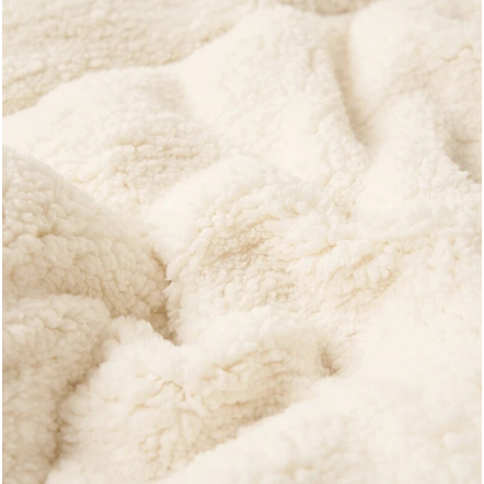 Sherpa Fleece Blanket Reversible Flannel Throw with Quilted Channel Stitching