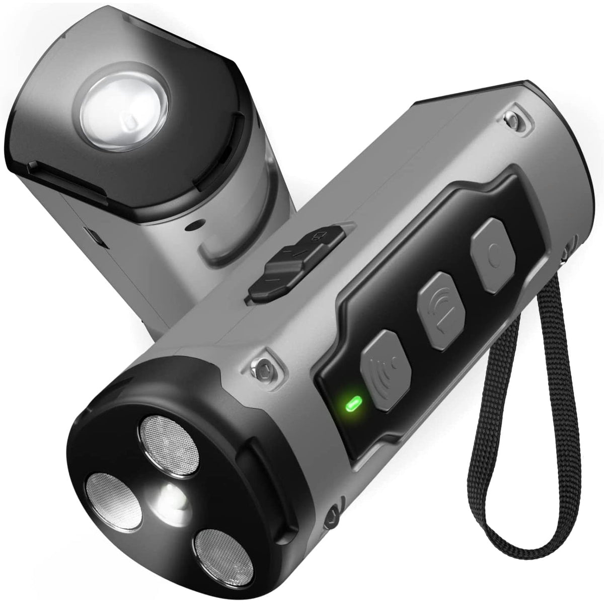 Ultrasonic Dog Deterrent and Repeller Device with LED Flashlight and Wrist Strap
