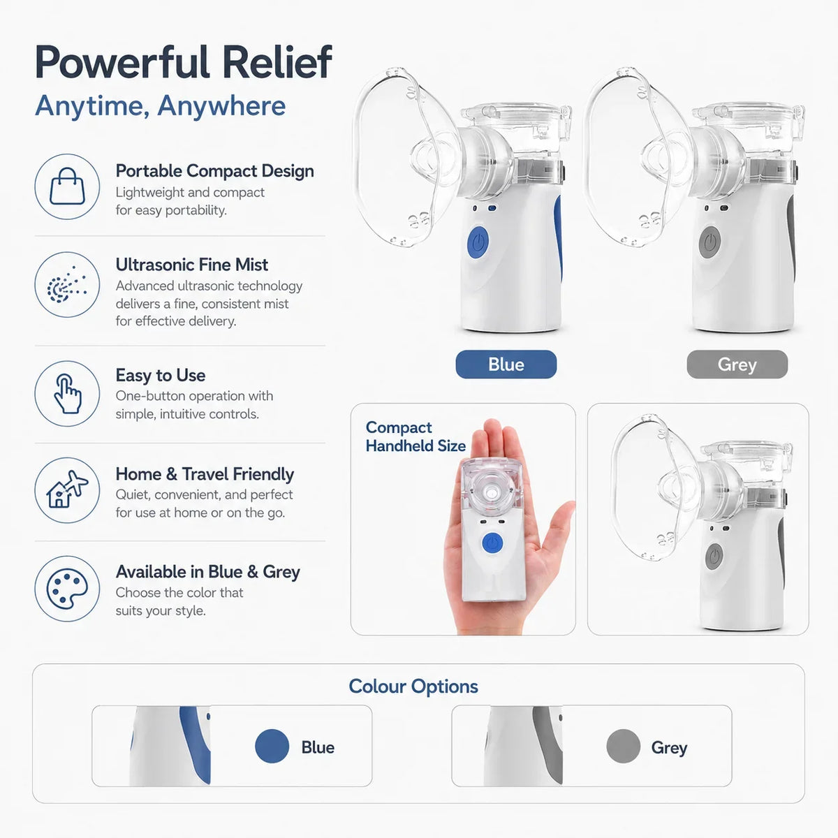 Ultrasonic Nebuliser | Portable Handheld & Battery-Powered