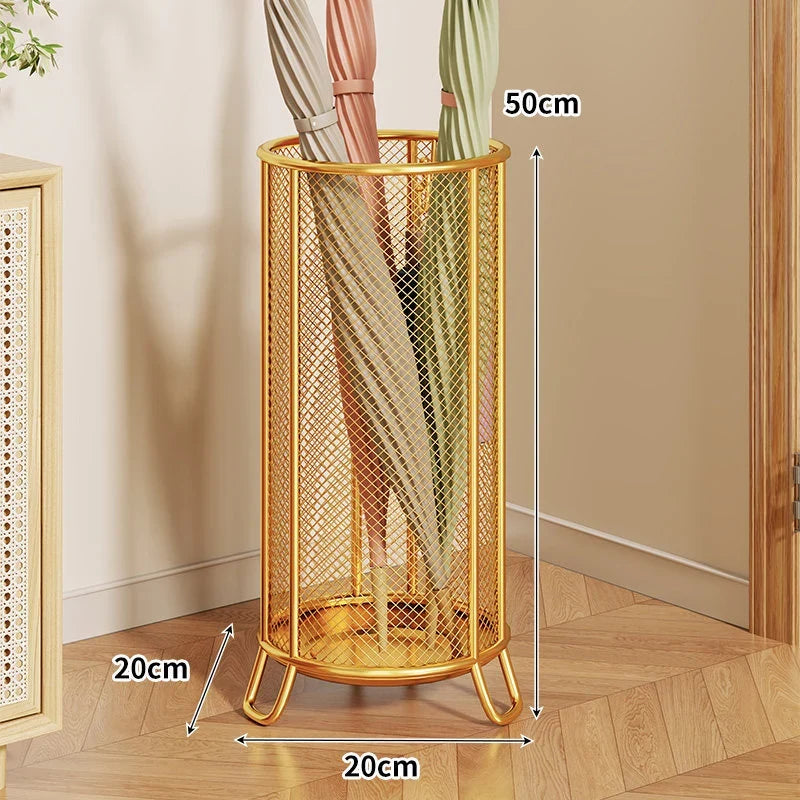 Umbrella Stand | Powder-Coated Metal Mesh & Elevated Base