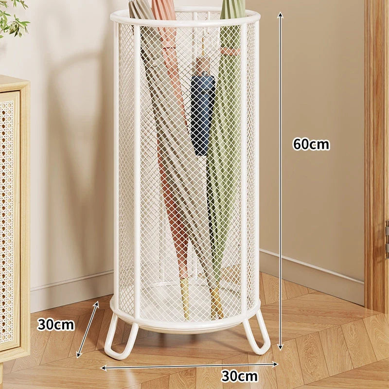 Umbrella Stand | Powder-Coated Metal Mesh & Elevated Base