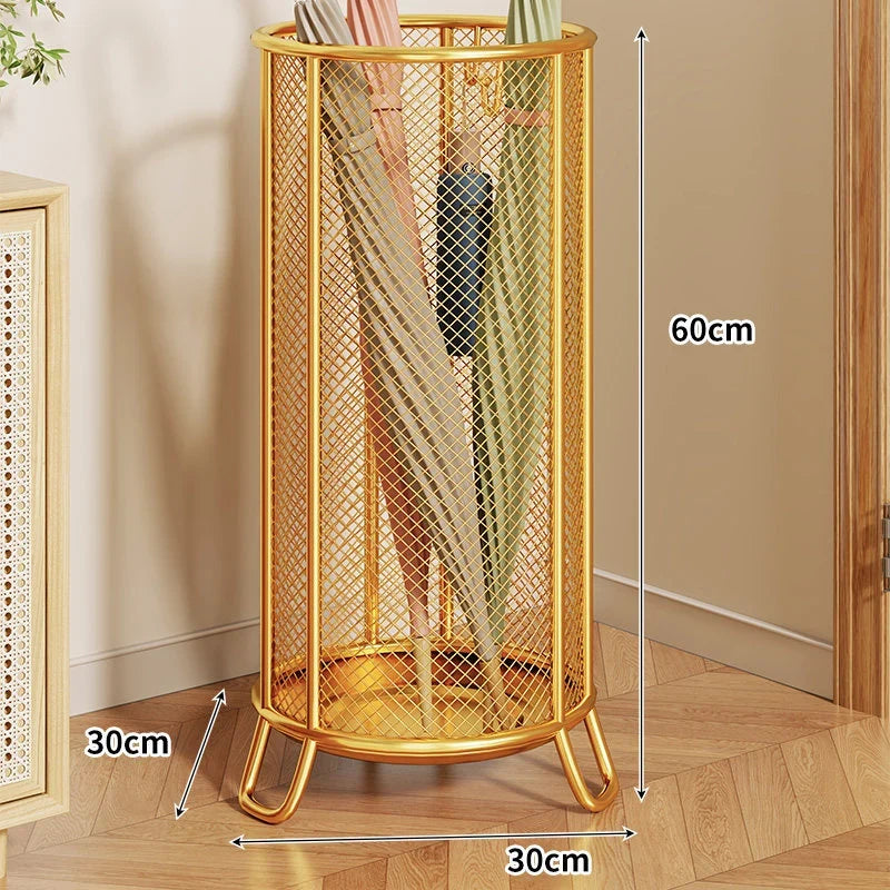 Umbrella Stand | Powder-Coated Metal Mesh & Elevated Base