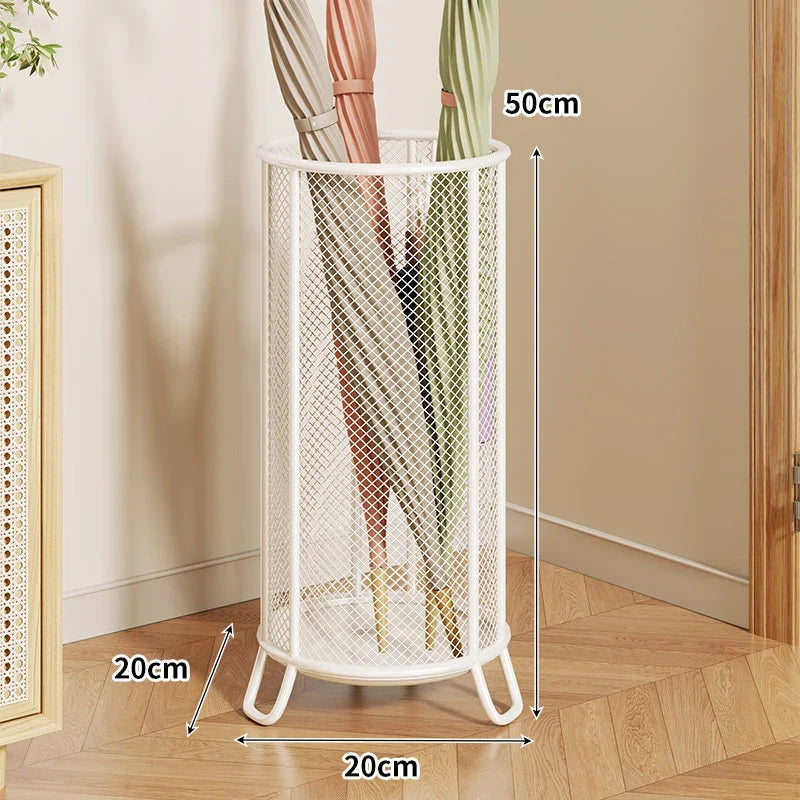 Umbrella Stand | Powder-Coated Metal Mesh & Elevated Base