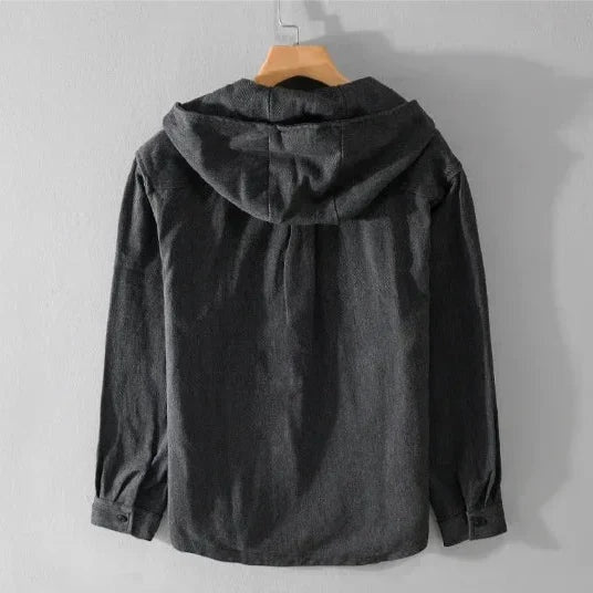Spencer | Men's Oversized Hooded Shirt Jacket Cotton Long Sleeve