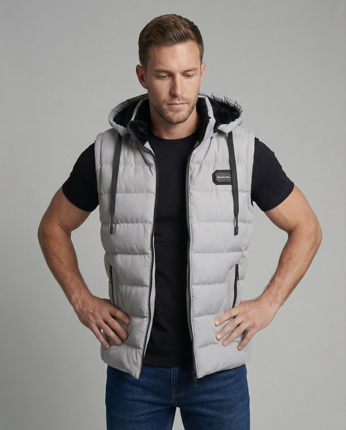 Adrian | Men's Hooded Puffer Vest Sleeveless Quilted