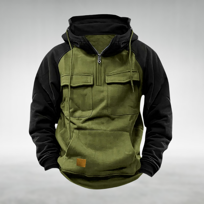 Samuel | Men's Two Tone Zip Up Hoodie Sweatshirt Cargo Pockets