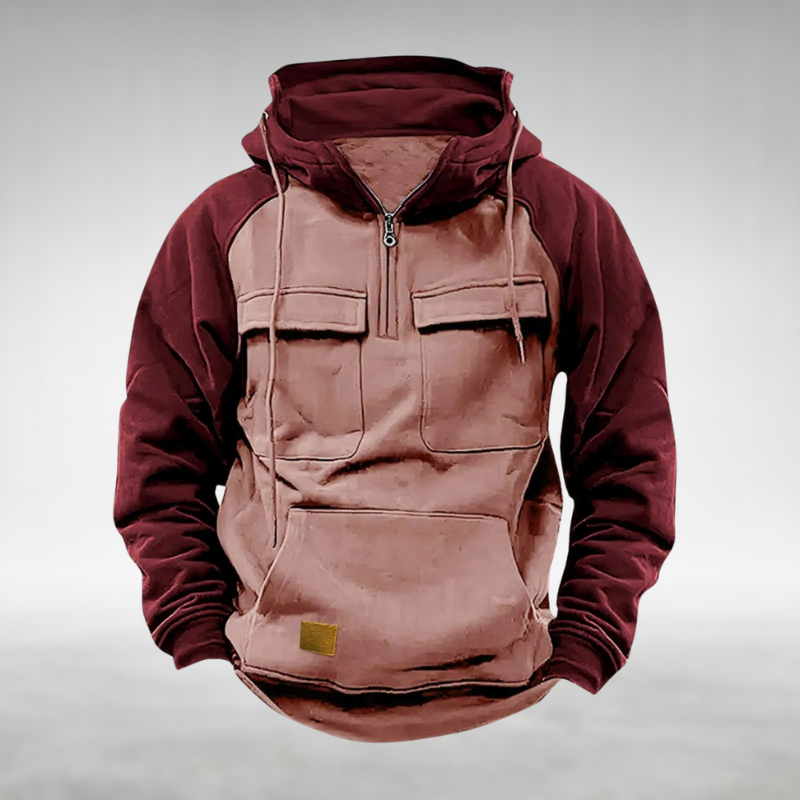 Samuel | Men's Two Tone Zip Up Hoodie Sweatshirt Cargo Pockets