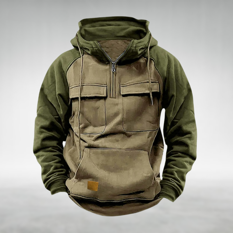 Samuel | Men's Two Tone Zip Up Hoodie Sweatshirt Cargo Pockets