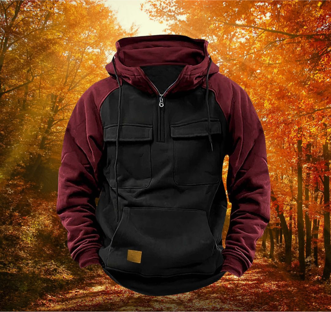 Samuel | Men's Two Tone Zip Up Hoodie Sweatshirt Cargo Pockets