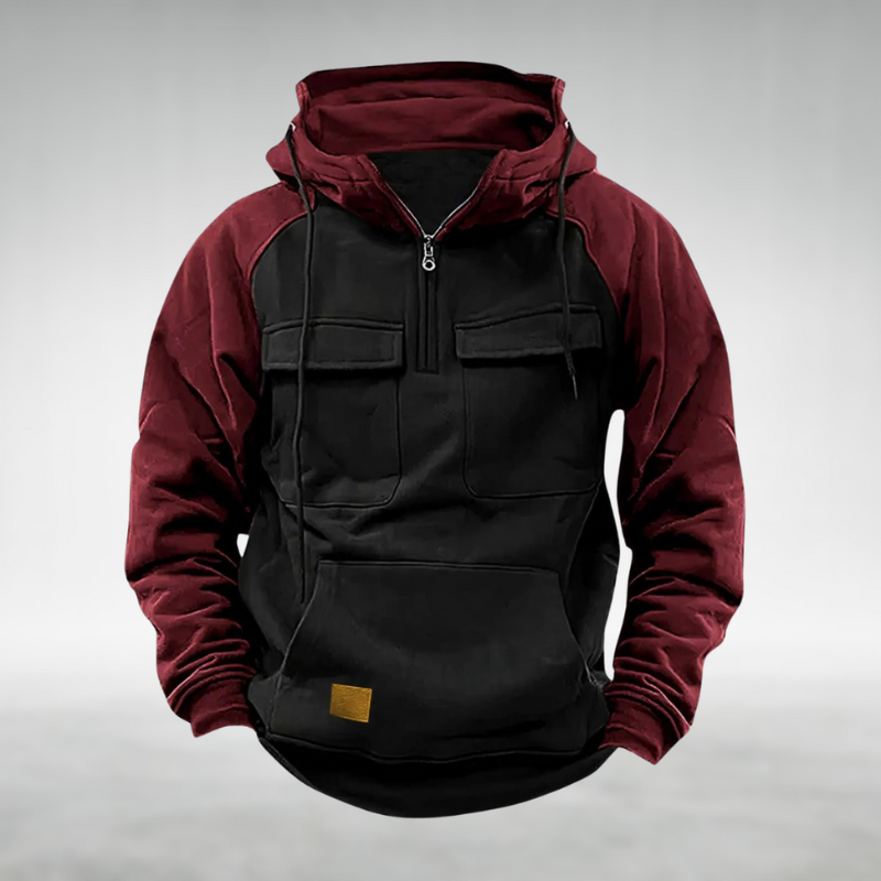 Samuel | Men's Two Tone Zip Up Hoodie Sweatshirt Cargo Pockets