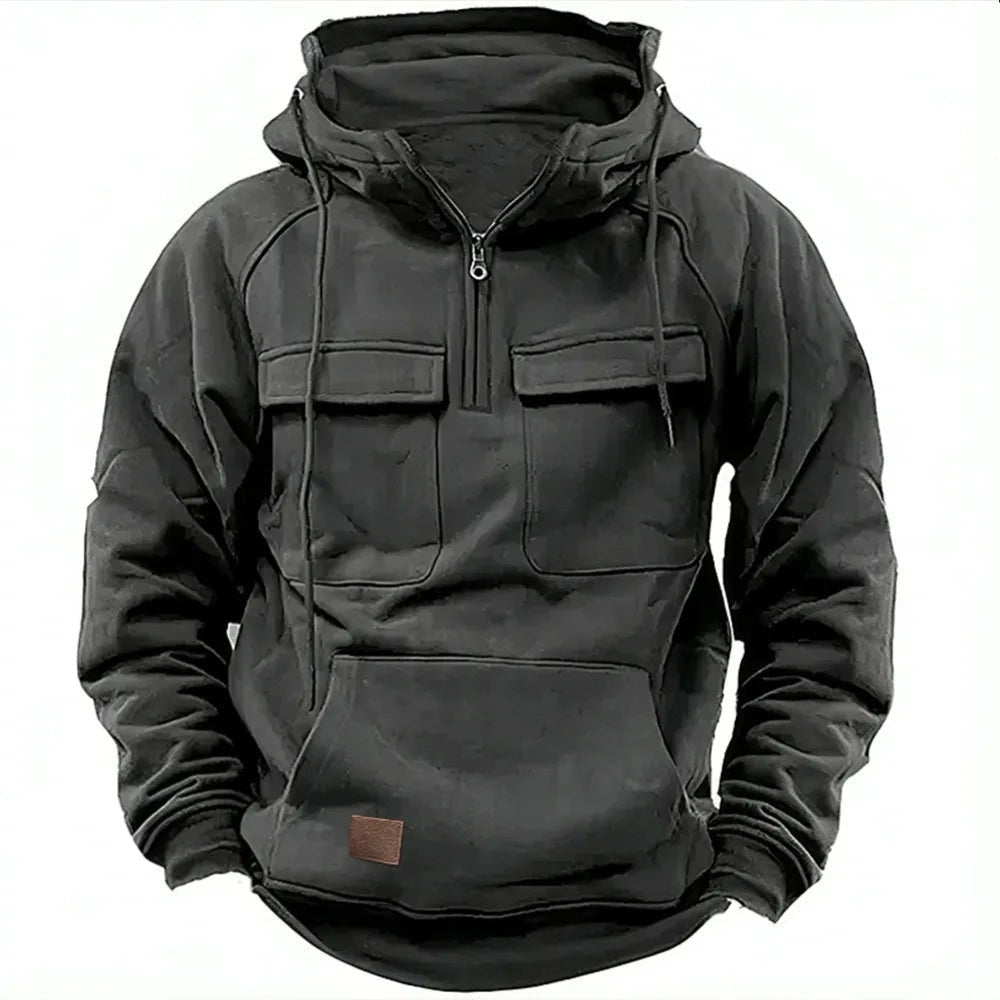 Samuel | Men's Two Tone Zip Up Hoodie Sweatshirt Cargo Pockets