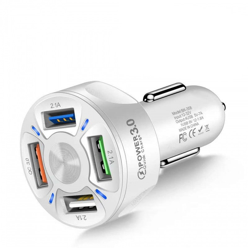 USB Car Charger Fast Charging with 4 Ports and Quick Charge 3.0 Technology Usbc