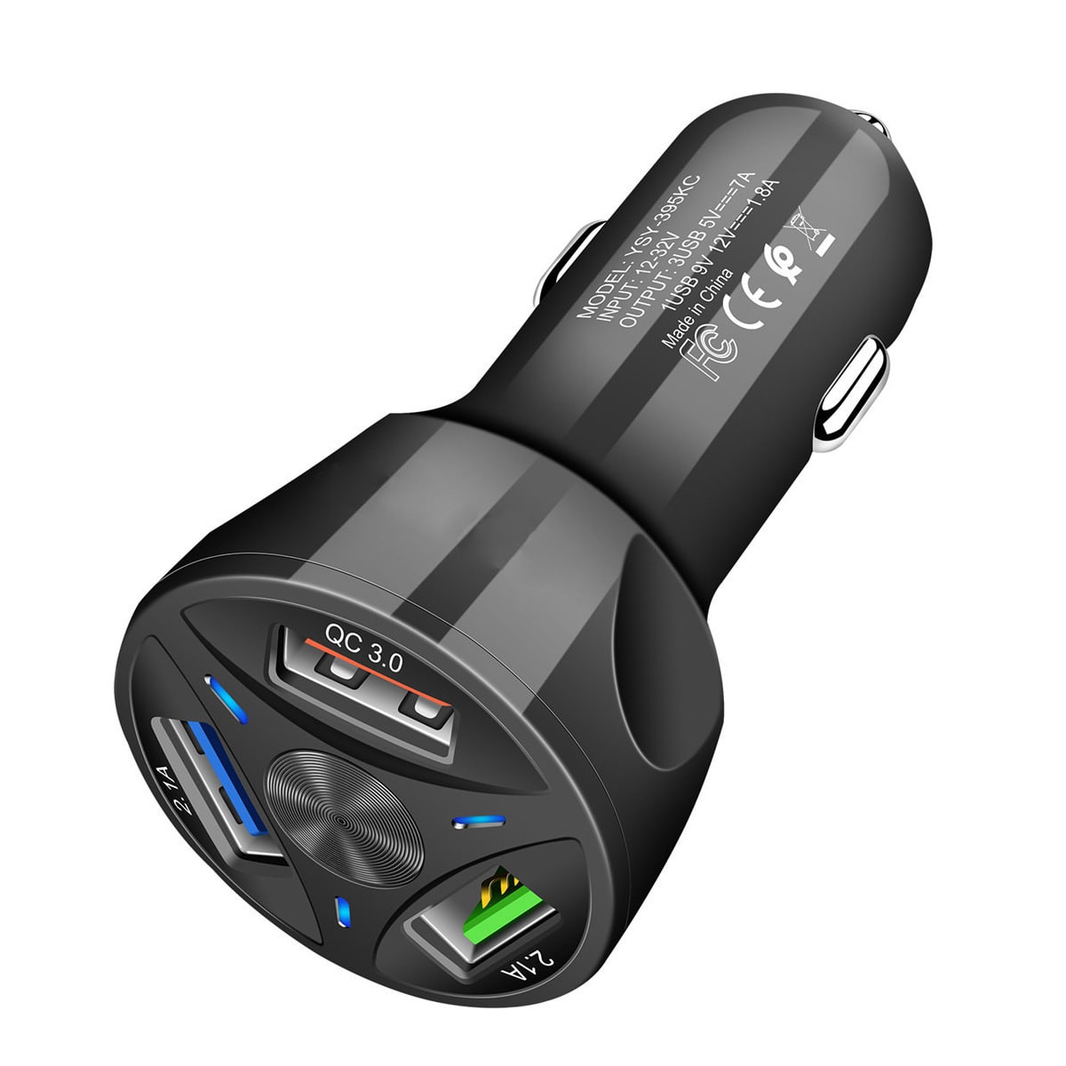 USB Car Charger Fast Charging with 4 Ports and Quick Charge 3.0 Technology Usbc